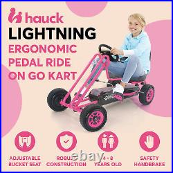 Hauck Lightning Pedal Ride On Go Kart Toys for Boys and Girls, Pink (Used)