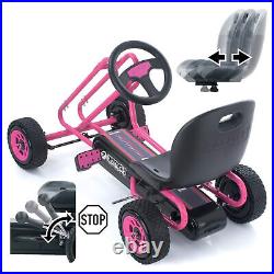 Hauck Lightning Pedal Ride On Go Kart Toys for Boys and Girls, Pink (Used)