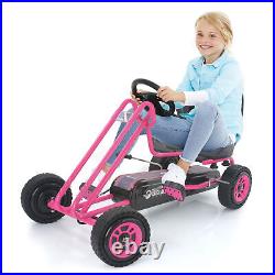 Hauck Lightning Pedal Ride On Go Kart Toys for Boys and Girls, Pink (Used)