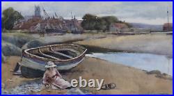 Herbert Coop RBA (1875-1952) Watercolour, Girl and Her Toy Boat