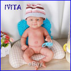 IVITA 14'' Full Body Soft Silicone Reborn Doll Baby Girl Toy Xmas Gift 1800g
