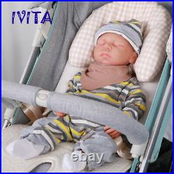 IVITA 18'' Handmade Eyes Closed Silicone Reborn Doll Baby Girl Toy Gift 3200g