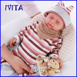 IVITA 18'' Silicone Reborn Doll Lifelike Baby Girl Can Take Pacifier 3500g Toy