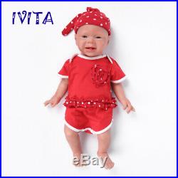 IVITA 19'' Full Silicone Reborn Doll Newborn Baby Girl Toy Birthday Gift 3400g