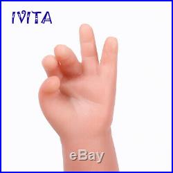 IVITA 19'' Full Silicone Reborn Doll Newborn Baby Girl Toy Birthday Gift 3400g