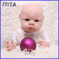 IVITA 19Popular Blue Eyes Boy&Girl Full Silicone Doll Reborn Baby Toddler Toy