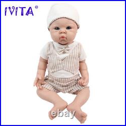 IVITA 19Popular Blue Eyes Boy&Girl Full Silicone Doll Reborn Baby Toddler Toy