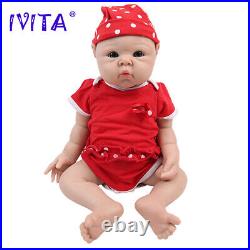 IVITA 19Popular Blue Eyes Boy&Girl Full Silicone Doll Reborn Baby Toddler Toy