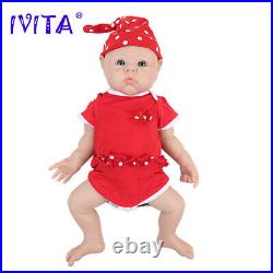 IVITA 19Popular Blue Eyes Boy&Girl Full Silicone Doll Reborn Baby Toddler Toy