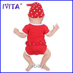 IVITA 19Popular Blue Eyes Boy&Girl Full Silicone Doll Reborn Baby Toddler Toy