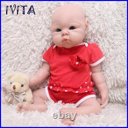 IVITA 19Popular Blue Eyes Boy&Girl Full Silicone Doll Reborn Baby Toddler Toy