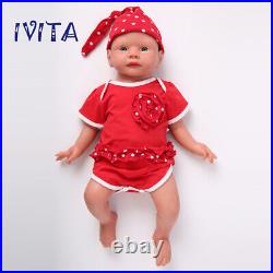 IVITA 19inch Reborn Baby Toy Newborn Lifelike Full Body Silicone Girl Dolls