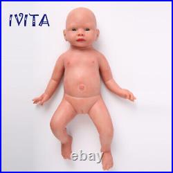 IVITA 19inch Reborn Baby Toy Newborn Lifelike Full Body Silicone Girl Dolls