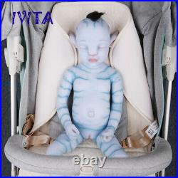 IVITA 20'' Full Silicone Avatar Reborn Doll Rooted Hair Baby Girl Gift Toy 2900g