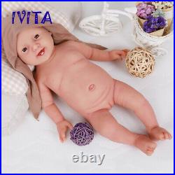 IVITA 20'' Full Silicone Reborn Dolls Lifelike Newborn Baby GIRL Toys Xmas Gift