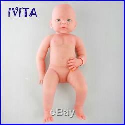 IVITA 21 Full Body Silicone Doll Big Eyes Cute Girl Toy Baby+Clothes Xmas Gift