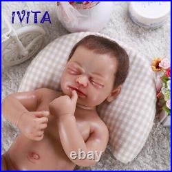 IVITA 22 New Silicone Rebirth Hair Skeleton Sleeping Baby Doll Girl Toys Gift