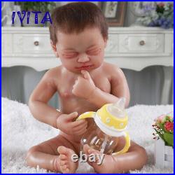 IVITA 22 New Silicone Rebirth Hair Skeleton Sleeping Baby Doll Girl Toys Gift