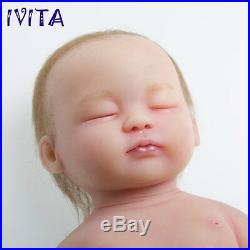 IVITA Reborn Doll Realistic Hair Rooted Lifelike Soft Silicone Sleeping Baby Toy