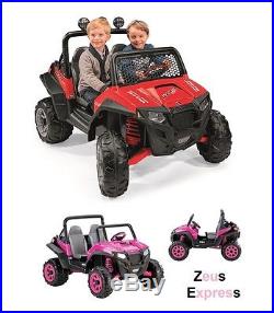 Jeep Ride On Grass Dirt For 2 Kids 12V Battery 2 Speeds Reverse Toy Red Pink