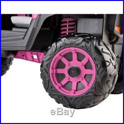 Jeep Ride On Grass Dirt For 2 Kids 12V Battery 2 Speeds Reverse Toy Red Pink