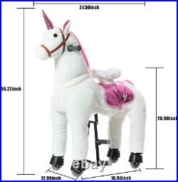 Jojopoony Ride on Unicorn Toys for Girls, Ride on Horse Riding Pony for Children