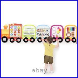 Joyreal Wooden Busy Board Train Activity Wall Panels Montessori Sensory Wal