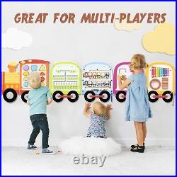 Joyreal Wooden Busy Board Train Activity Wall Panels Montessori Sensory Wal