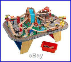 KidKraft Waterfall Junction Train Set and Table Wooden Toys For Boys and Girls