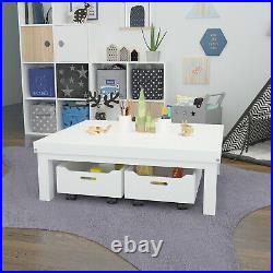 Kids Activity Table Play Center with Toy Storage Bins Playroom Gaming Art Desk