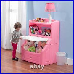 Kids Chest Toy Box Bookcase Girls Storage Bin Organizer Toys Bookshelf