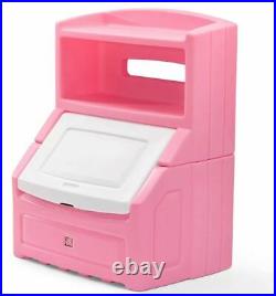 Kids Chest Toy Box Bookcase Girls Storage Bin Organizer Toys Bookshelf 38H Pink