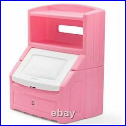 Kids Chest Toy Box Bookcase Girls Storage Bin Organizer Toys Bookshelf Girl Pink