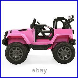 Kids Electric Truck- 4 Front LED Lights 12V Battery Powered Girl Ride On Car Toy