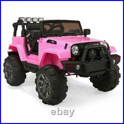 Kids Electric Truck- 4 Front LED Lights 12V Battery Powered Girl Ride On Car Toy