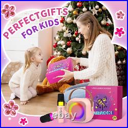 Kids Karaoke Machine Toys, Christmas Birthday Gifts for Age 4-12 Girls, Portable