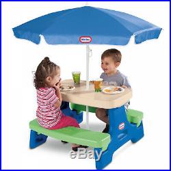 Kids Play Table N Chairs Picnic Set w Folding Umbrella Kid Child Toy Table NEW