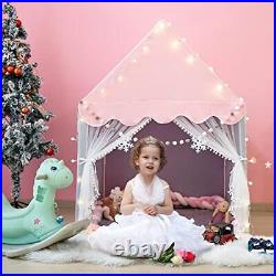 Kids Play Tent for Girls with LED Fairy Lights, Large Playhouse, Princess