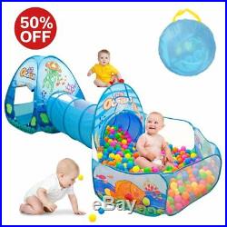 Kids Play Tent with Tunnel, Ball Pit Play House for Boys, Girls, Babies and