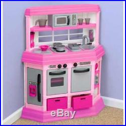 Kids Pretend Play Kitchen Set Pink Toy for Girls Cooking Bake Food Playset 22 Pc