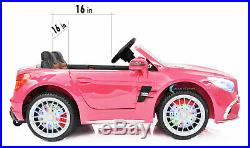 Kids Ride On Car For Girls With Remote Control 12V Mercedes Benz SL65 MP4 Pink