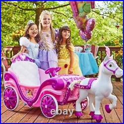 Kids Ride On Princess Horse Carriage Toddler Girls Battery Powered Childs Car Pk