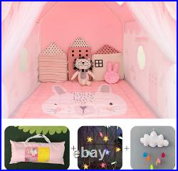 Kids Tents Indoor Playhouses Girls 9.9Ft Star String Lights Pink Tent for Girls