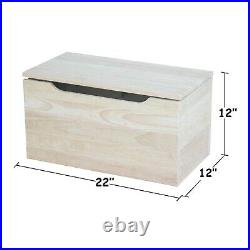 Kids Toys Shoes Storage Box Small Playroom Organizer Chest Solid Wood Unfinished