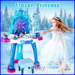 Kids Vanity Toys for 2 3 4 5 Year Old Girls, Princess Vanity Set with Magic Mirr