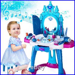 Kids Vanity Toys for 2 3 4 5 Year Old Girls, Princess Vanity Set with Magic Mirr
