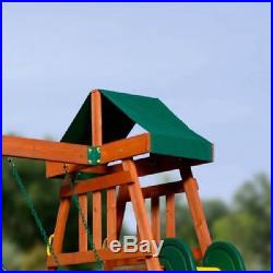 Kids Wooden Backyard Swing Slide Playground Set For Boy Girl Outdoor Activity