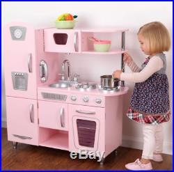 Kitchen Play Set For Girls Play Wooden Cooking Toy Set Toddler Kids Pink gift