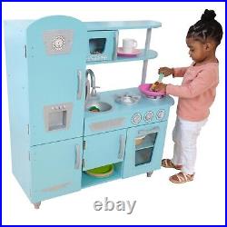 Kitchen Playset For Girls Pretend Play Oven Toy Cooking Set Toddler Kids Blue