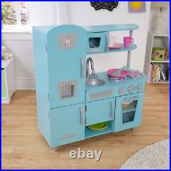 Kitchen Playset For Girls Pretend Play Oven Toy Cooking Set Toddler Kids Blue